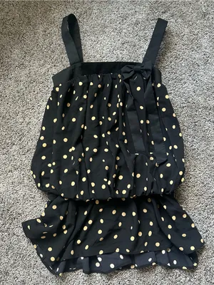 Sugar Thrillz Black Polka Dot Bow Coquette Y2K Bubble Dress thumbnail 1