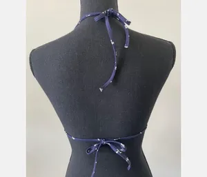 O’Neill Swimwear Sz S Adorable Navy Blue String Bikini Top thumbnail 2