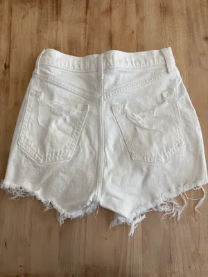 Abercrombie White Denim Shorts thumbnail 3
