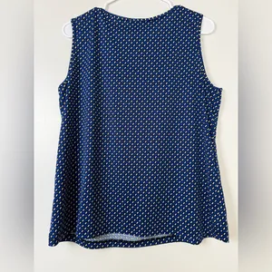 Choices Blue and White‎ Geometric Sleeveless Top thumbnail 4