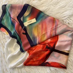 Fashion Scarf 100% silk so beautiful 71” length and 35” wide big scarf thumbnail 5
