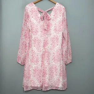 INC Babydoll Dress Size S Pink Floral Chiffon Coquette Feminine Romantic Sheer thumbnail 5