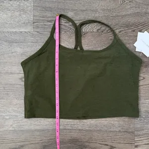 Beyond Yoga Spacedye Slim Racerback Cropped Tank Army Green Heather Size XXL NWT thumbnail 7