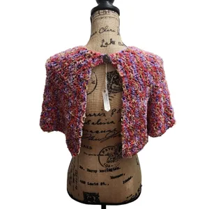 Dragon in Knots Crochet Bolero Shrug Button Closure Colorful Handmade‎ One Size thumbnail 2