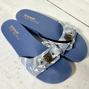 Free People Denim Strap Blue Platform Sandals thumbnail 4