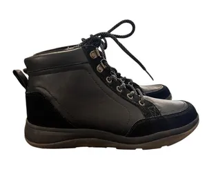 Vionic Women’s Whitley Black Leather Water Repellent Ankle‎ Sneaker Boots Size 7 thumbnail 1