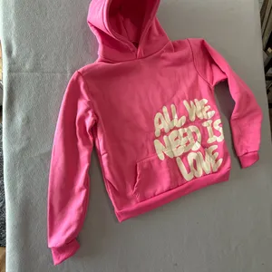 Women's Pink All We Need Is Love Hoodie Size Small #260609 thumbnail 5
