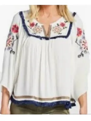 Banjara Embroidered Cropped Boho Top Size M thumbnail 11