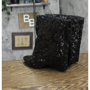 NWT a new day Womens Abba Sequin Foldover Tall Boots 91636693 Black 7M thumbnail 6