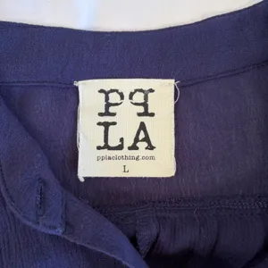PPLA Purple Crepe Oversized Button Down‎ Blouse Short Sleeve Large Flowy Boho thumbnail 8
