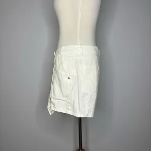 Glam- White Shorts w/Skirt Front Buttonfly + Zipper thumbnail 2