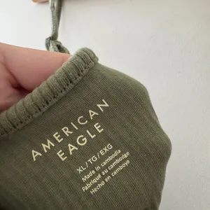 American Eagle Olive Green High‎ Neck Ribbed Bodysuit thumbnail 5