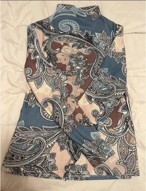 Flower v neck sweater Blue Size M thumbnail 3