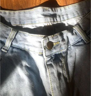 Pleated Denim Shorts Blue Size L thumbnail 2