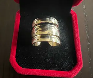 Chunky Gold Statement Ring for Women Gold Knuckle Ring Size 7 thumbnail 1