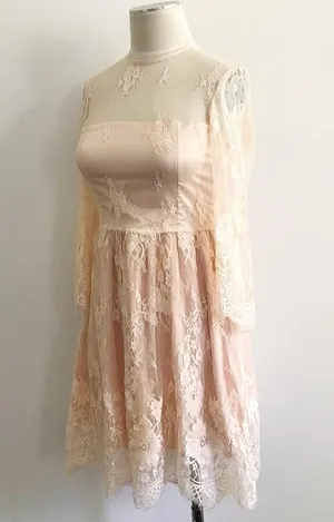 Sheer Neckline Lace Formal Dress thumbnail 4