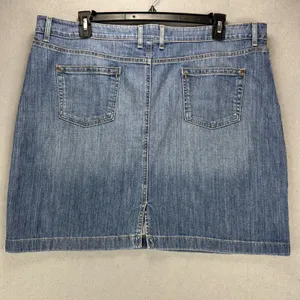 Vintage LL Bean Skirt 18 Favorite Fit Straight Denim Blue Jean Classic Preppy thumbnail 2