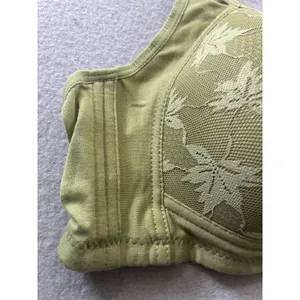 Womens Front Closure Bra 44/100 Lace Full Coverage Wireless Comfort XL C/D Green thumbnail 5