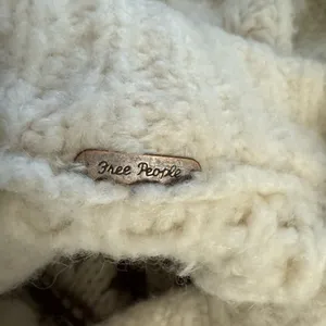 Free People White and Brown Cowl Neck Sweater thumbnail 5