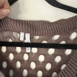 Studio Y Y2k Small Brown Short Sleeve Open‎ Knit Pullover Going Out Top thumbnail 4