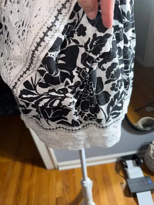 Rachel Zoe Black and White Floral Square-Neck Blouse thumbnail 3
