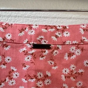 Billabong x Salty Blonde Upside Pink Floral Print Ruffle Linen Mini Skirt‎ thumbnail 9