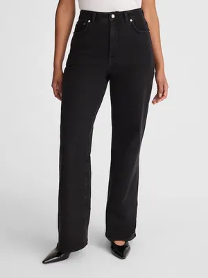 Madewell The Curvy Wide-Leg Jean in Black Frost Super Stretch Size 33 NWT thumbnail 2