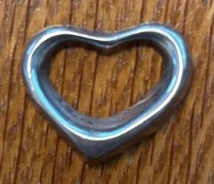 Floating Open Heart Pendant 925 Sterling Silver thumbnail 1