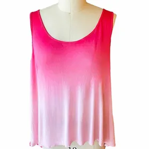 TORRID Tie Dye Faded Pink Blouse Backed Tank Top ~ Women's Size 0 ( LARGE ) thumbnail 2