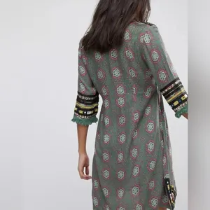 Anthropologie Raga Elena Printed Embroidered Tunic Dress Size Small thumbnail 4