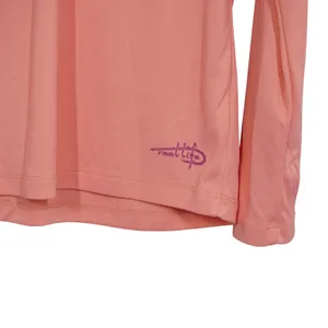 Reel Life Womens UPF Raised on the Water Performance Long Sleeve Tee Coral Pink thumbnail 3