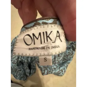 Omika Tiered Block Print Sundress Blue Brown Size Small Anthropologie thumbnail 6