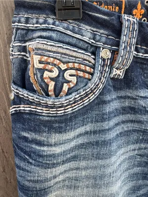 Rock Revival Women's Faded Blue Skinny Jeans with Contrast Stitching thumbnail 5