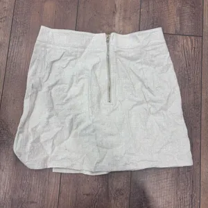 Lioness The Lola Mini Skirt Womens Small Oatmeal Linen Blend Side Slit Retro NWT thumbnail 4