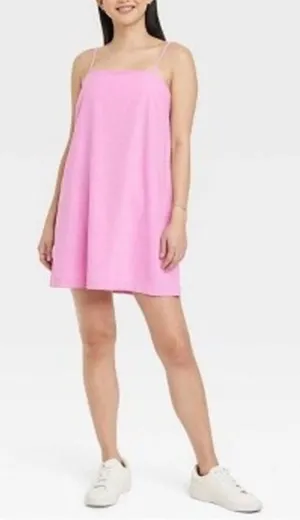 A New Day Pink Linen Blend Dress Size L thumbnail 1