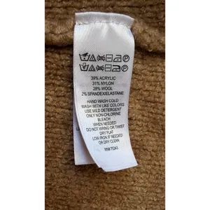 Tahari Womens Camel Tan Wool Blend Sleeveless Hooded Sweater Vest XS Longline thumbnail 3