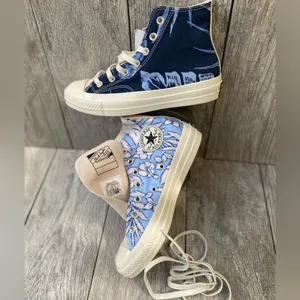 Converse Chuck Taylor high top all star Hawaiian tropical print sneakers sz 7.5 thumbnail 3