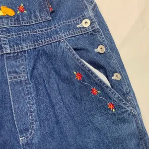 Tweety vintage women's medium Embroidered Denim Overalls thumbnail 4