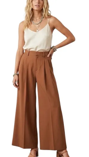 Madewell Wool Blend The Harlow Superwide-Leg Trouser Pant Camel Size 4 thumbnail 1