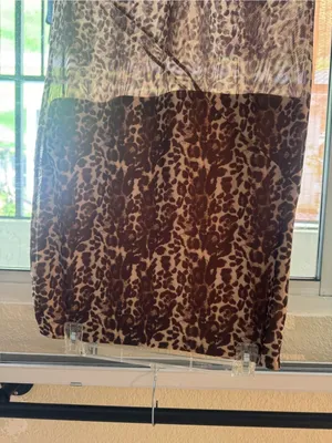 HYFVE Leopard Print Mesh Asymmetrical Maxi Skirt Size M Sheer Overlay Y2K thumbnail 6