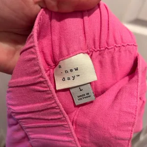 A New Day Hot Pink Linen Blend Wrap Midi‎ Skirt Large Fuchsia Elastic Waist Tie thumbnail 5