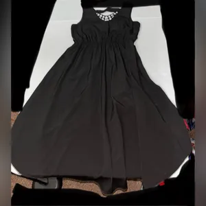💙 Dots High Low V Neck Dress Black Size M thumbnail 3