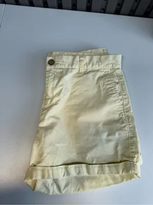 GAP Pale Yellow High-Rise Cotton Bermudas thumbnail 5