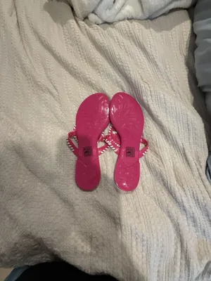 Jack Rogers Jelly Sandals Pink and White Size 10 thumbnail 3