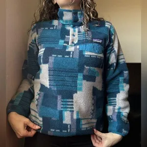 Patagonia Synchilla Snap-T Fleece Pullover Sz XS Stitchwork Underwater Blue 2015 thumbnail 1
