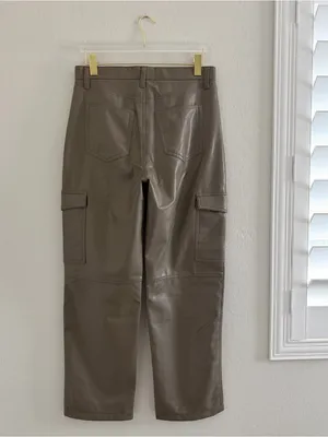 NEW Abercrombie & Fitch Curve Love Vegan Leather Cargo 90s Relaxed Pants 31/12 thumbnail 7