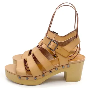J. Crew The Chloe Clog Platform Strappy Sandal in Saddle Tan Faux Leather Size 7 thumbnail 2