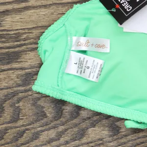 NWT Salt + Cove Juniors Rib Scrunch Scoop-Neck Bikini Top Mint Tea Green L thumbnail 9