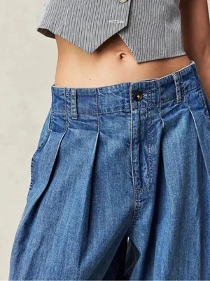 We The Free Medium We The Free Ridley Pull On Cropped Baggy Barrel Jeans S thumbnail 3