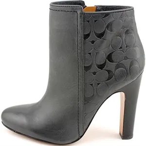 Coach Hanni Black Signature Embossed Booties - Side Zipper Closure. Size: 9.5 thumbnail 1